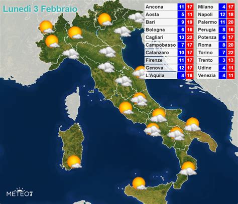 Previsioni del tempo quotidiane locali, nazionali e globali.